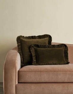 Mauree Velvet Pillow -Lulu Andgeorgia Shop Lulu and Georgia MaureeVelvetPillowCoverGroupshot Olive 0642 product