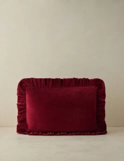 Mauree Velvet Pillow -Lulu Andgeorgia Shop Lulu and Georgia MaureeVelvetPillowCover Cherry Lumbar A0658965B 354 Product