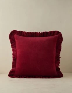 Mauree Velvet Pillow -Lulu Andgeorgia Shop Lulu and Georgia MaureeVelvetPillowCover Cherry A0658964B 327 Product