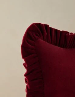 Mauree Velvet Pillow -Lulu Andgeorgia Shop Lulu and Georgia MaureeVelvetPillowCover Cherry A0658964B 328 Product