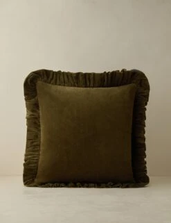 Mauree Velvet Pillow -Lulu Andgeorgia Shop Lulu and Georgia MaureeVelvetPillowCover Olive A0658966B 343 Product