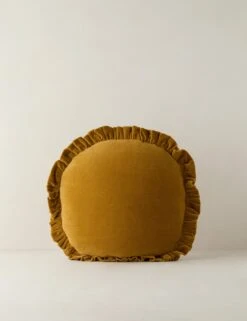 Mauree Velvet Round Pillow -Lulu Andgeorgia Shop Lulu and Georgia MaureeVelvetPillow Mustard Round A0659825 476 Product