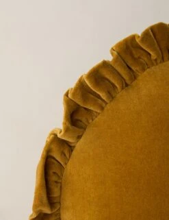 Mauree Velvet Round Pillow -Lulu Andgeorgia Shop Lulu and Georgia MaureeVelvetPillow Mustard Round A0659825 477 Product