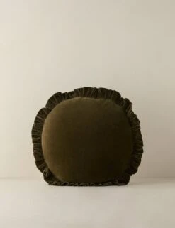 Mauree Velvet Round Pillow -Lulu Andgeorgia Shop Lulu and Georgia MaureeVelvetPillow Olive Round A0659826 468 Product