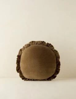 Mauree Velvet Round Pillow -Lulu Andgeorgia Shop Lulu and Georgia MaureeVelvetPillow Toast Round A0659823 474 Product