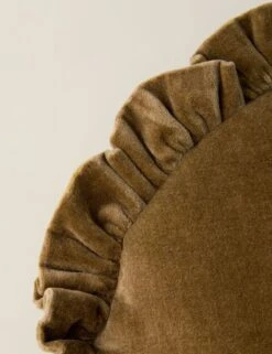 Mauree Velvet Round Pillow -Lulu Andgeorgia Shop Lulu and Georgia MaureeVelvetPillow Toast Round A0659823 475 Product