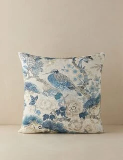 Shenyang Print Linen Pillow By Scalamandre -Lulu Andgeorgia Shop Lulu and Georgia ShenyangLinenPrintPillow Porcelain Square A0661225 871 Product