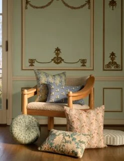 Fransen Linen Cotton Tufted Round Pillow -Lulu Andgeorgia Shop Lulu and Georgia Spring Pillows Site Crop LIFESTYLE