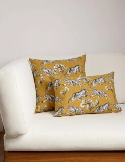 Tiger Indoor / Outdoor Pillow By Sarah Sherman Samuel -Lulu Andgeorgia Shop Lulu and Georgia TigerOutdoorPillowSiblingShot Goldenrod 0344 Product