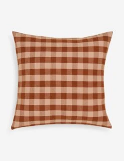 Essential Gingham Pillow By Hawkins New York -Lulu Andgeorgia Shop Lulu and Georgia essential gingham blush terracotta pillow HNY.300.20.040.095 clean Product