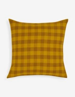 Essential Gingham Pillow By Hawkins New York -Lulu Andgeorgia Shop Lulu and Georgia essential gingham mustard bronze pillow HNY.300.20.040.365 detail Product