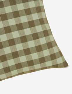 Essential Gingham Pillow By Hawkins New York -Lulu Andgeorgia Shop Lulu and Georgia essential gingham sage olive pillow detail HNY.300.20.040.380 detail Product