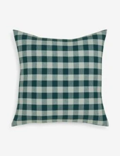 Essential Gingham Pillow By Hawkins New York -Lulu Andgeorgia Shop Lulu and Georgia essential gingham sky peacock pillow HNY.300.20.040.510 clean Product