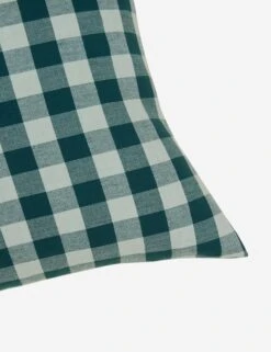 Essential Gingham Pillow By Hawkins New York -Lulu Andgeorgia Shop Lulu and Georgia essential gingham sky peacock pillow detail HNY.300.20.040.510 detail Product