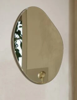 Pond Mirror By Ferm Living -Lulu Andgeorgia Shop Lulu and Georgia fermLIVING AW21 PondMirrorXLDarkChrome TinyFloorLampBrass image lifestyle