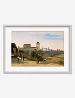 Monte Pincio, Rome Print By Jean-Baptiste-Camille Corot -Lulu Andgeorgia Shop MontePincio RomeSilverMatted