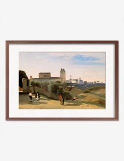 Monte Pincio, Rome Print By Jean-Baptiste-Camille Corot -Lulu Andgeorgia Shop MontePincio RomeWalnutMatted