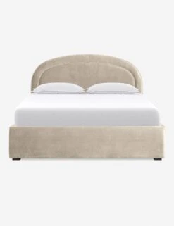Newbery Platform Bed -Lulu Andgeorgia Shop NewberyPlatformBed Oatmeal Velvet Queen L04731295023 Product