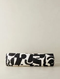 Organic Shapes Linen Bolster Pillow By Sarah Sherman Samuel -Lulu Andgeorgia Shop OrganicShapesLinenBolsterPillow BlackandIvorybySarahShermanSamuel A0656011B1119 Product