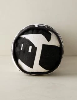 Organic Shapes Linen Bolster Pillow By Sarah Sherman Samuel -Lulu Andgeorgia Shop OrganicShapesLinenBolsterPillow BlackandIvorybySarahShermanSamuel A0656011B1120 Product