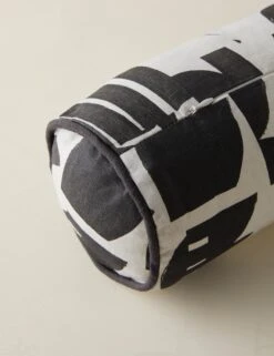 Organic Shapes Linen Bolster Pillow By Sarah Sherman Samuel -Lulu Andgeorgia Shop OrganicShapesLinenBolsterPillow BlackandIvorybySarahShermanSamuel A0656011B1121 Product