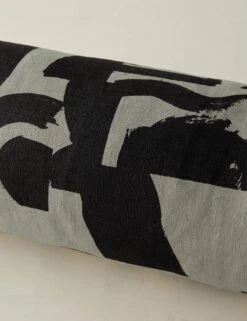 Organic Shapes Linen Bolster Pillow By Sarah Sherman Samuel -Lulu Andgeorgia Shop OrganicShapesLinenBolsterPillow KhakiandBlackbySarahShermanSamuel A0656013B1130 Product