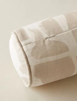 Organic Shapes Linen Bolster Pillow By Sarah Sherman Samuel -Lulu Andgeorgia Shop OrganicShapesLinenBolsterPillow TaupeandIvorybySarahShermanSamuel A0656012B1139 Product