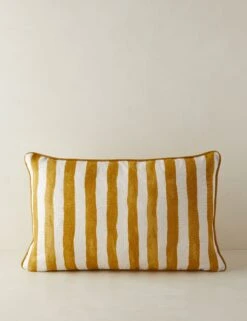 Painterly Stripe Linen Pillow By Sarah Sherman Samuel -Lulu Andgeorgia Shop PainterlyStripeLinenLumbarPillow GoldenrodandIvorybySarahShermanSamuel A0656009B1088 Product