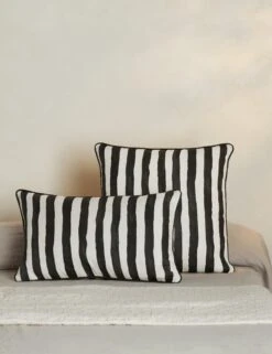 Painterly Stripe Linen Pillow By Sarah Sherman Samuel -Lulu Andgeorgia Shop PainterlyStripeLinenPillow BlackandIvorybySarahShermanSamuel A0656005B 2187 StudioLifestyle