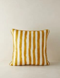 Painterly Stripe Linen Pillow By Sarah Sherman Samuel -Lulu Andgeorgia Shop PainterlyStripeLinenPillow GoldenrodandIvorybySarahShermanSamuel A0656006B1069 Product