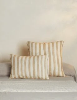 Painterly Stripe Linen Pillow By Sarah Sherman Samuel -Lulu Andgeorgia Shop PainterlyStripeLinenPillow NaturalandIvorybySarahShermanSamuel A0656007B 2203 StudioLifestyle