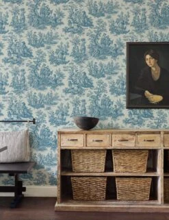 Country Life Toile Peel + Stick Wallpaper By Waverly -Lulu Andgeorgia Shop RMK11868WP O4A9927 withart 2