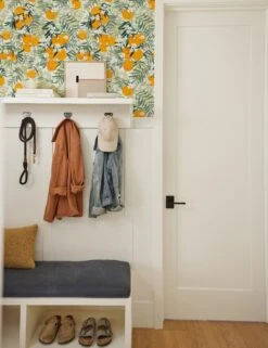 Orange Blossom Peel + Stick Wallpaper 5 Orange Blossom Peel + Stick Wallpaper -Lulu Andgeorgia Shop RMK12199R MudRoomVignette2 5733