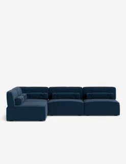 Solana Chaise Sectional Sofa By Eny Lee Parker -Lulu Andgeorgia Shop SolanaChaiseSectionalSofa BlueVelvet120 WithBolster L0469135 Front 1