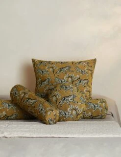 Tiger Long Bolster Pillow By Sarah Sherman Samuel -Lulu Andgeorgia Shop TigerPillowbySarahShermanSamuel Gold A0655808B GROUP 2133 StudioLifestyle 06d47af5 b9d2 41c2 b255 fe037eeca1f3