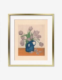 Tulips In A Pitcher Print By Frans Everbag -Lulu Andgeorgia Shop TulipsinaPitcherGoldMatted