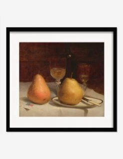 Two Pears On A Tabletop Print By Sanford Robinson Gifford -Lulu Andgeorgia Shop TwoPearsonaTabletopBlackmatted