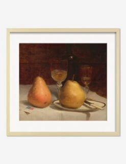 Two Pears On A Tabletop Print By Sanford Robinson Gifford -Lulu Andgeorgia Shop TwoPearsonaTabletopNaturalMatted