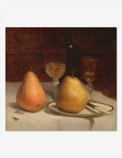 Two Pears On A Tabletop Print By Sanford Robinson Gifford -Lulu Andgeorgia Shop TwoPearsonaTabletopUnframedPrint