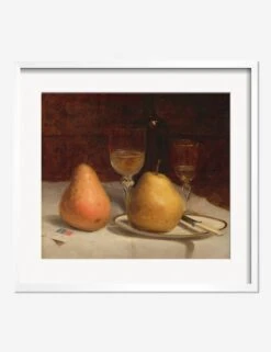 Two Pears On A Tabletop Print By Sanford Robinson Gifford -Lulu Andgeorgia Shop TwoPearsonaTabletopWhiteMatted