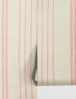 Two Tone Stripe Grasscloth Wallpaper By Nathan Turner -Lulu Andgeorgia Shop TwoToneStripeCreamsicle