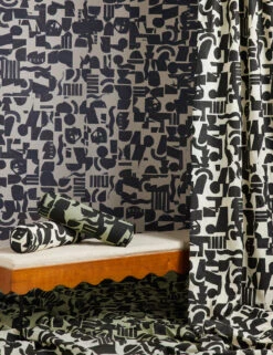 Organic Shapes Linen Bolster Pillow By Sarah Sherman Samuel -Lulu Andgeorgia Shop Wallpaper Curtain Bench Portrait 1348 SITECROP STUDIOLIFESTYLE