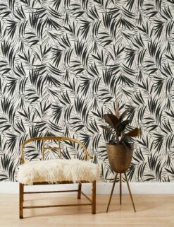 Majesty Palm Wallpaper -Lulu Andgeorgia Shop Wallshoppe Grasscloth MajestyPalm Wallpaper Black RS