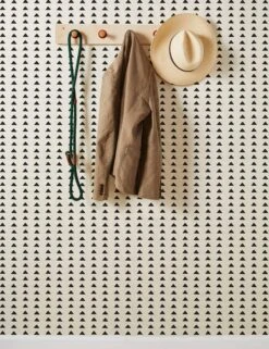 Triangles Grasscloth Wallpaper By Nathan Turner -Lulu Andgeorgia Shop Wallshoppe Grasscloth Triangles Black