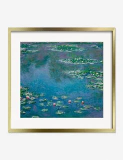 Water Lilies Print By Claude Monet -Lulu Andgeorgia Shop WaterLiliesGoldMatted