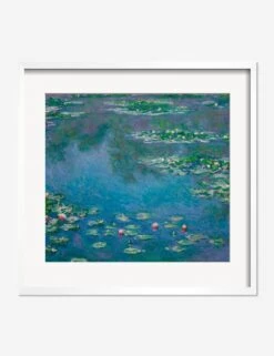 Water Lilies Print By Claude Monet -Lulu Andgeorgia Shop WaterLiliesWhiteMatted