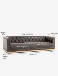 Afia Leather Sofa, Distressed Black -Lulu Andgeorgia Shop afia leather sofa distressed black