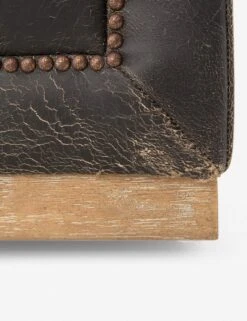 Afia Leather Sofa, Distressed Black -Lulu Andgeorgia Shop afia sofa destroyed black 2 1