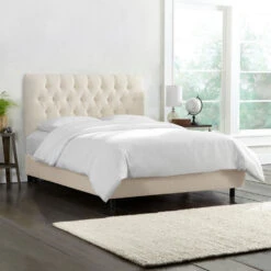Amarise Bed 31 Amarise Bed -Lulu Andgeorgia Shop amarise linen tufted bed talc 3