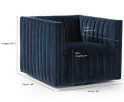 Roz Swivel Chair -Lulu Andgeorgia Shop rozsapphirenavydimensions 1